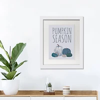 Pumpkins Blue White Framed Print Under Plexiglass
