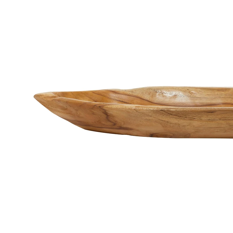 Brown Teak Wood Rustic Tray