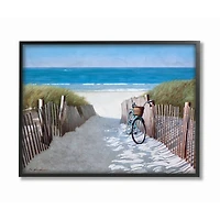 Stupell Industries Beach Pathway and Bicycle Summer Nautical Black Framed Wall Art