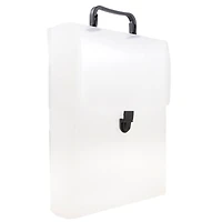 JAM Paper 9.25" x 12" Clear Vertical Buckle Closure Briefcase