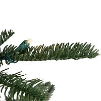 9ft. Pre-Lit Real Touch™ Nordmann Fir Slim Artificial Christmas Tree, Warm Clear LED Lights