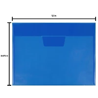 JAM Paper Blue Plastic Tuck Flap Closure 8.875" x 12" Envelopes, 12ct.