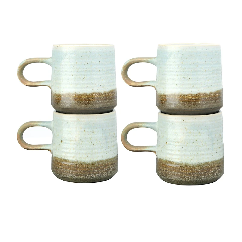 Hello Honey® Assorted Stoneware with Blue and Brown Reactive Glaze Mug Set
