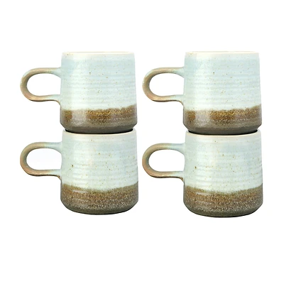 Hello Honey® Assorted Stoneware with Blue and Brown Reactive Glaze Mug Set