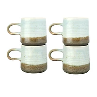 Hello Honey® Assorted Stoneware with Blue and Brown Reactive Glaze Mug Set