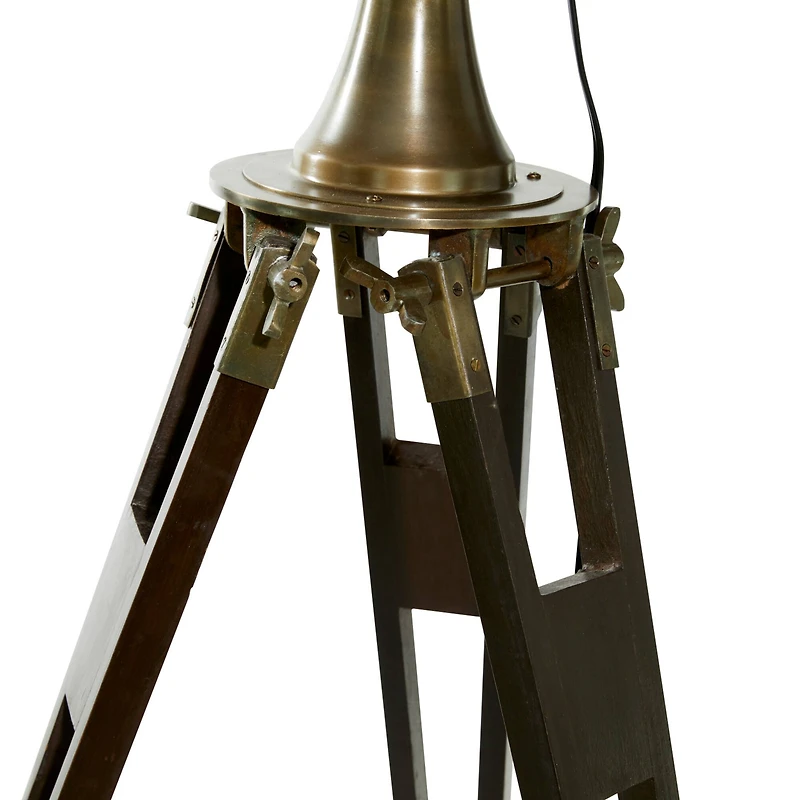 62.5" Brown Metal Industrial Floor Lamp