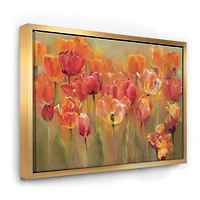 Designart - Red Handpainted Tulips