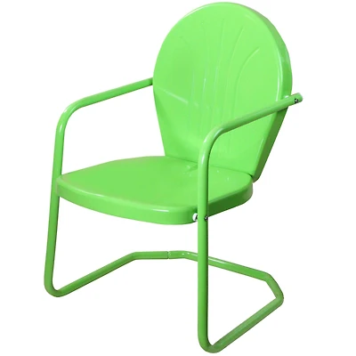 Lime Green Outdoor Retro Metal Tulip Armchair