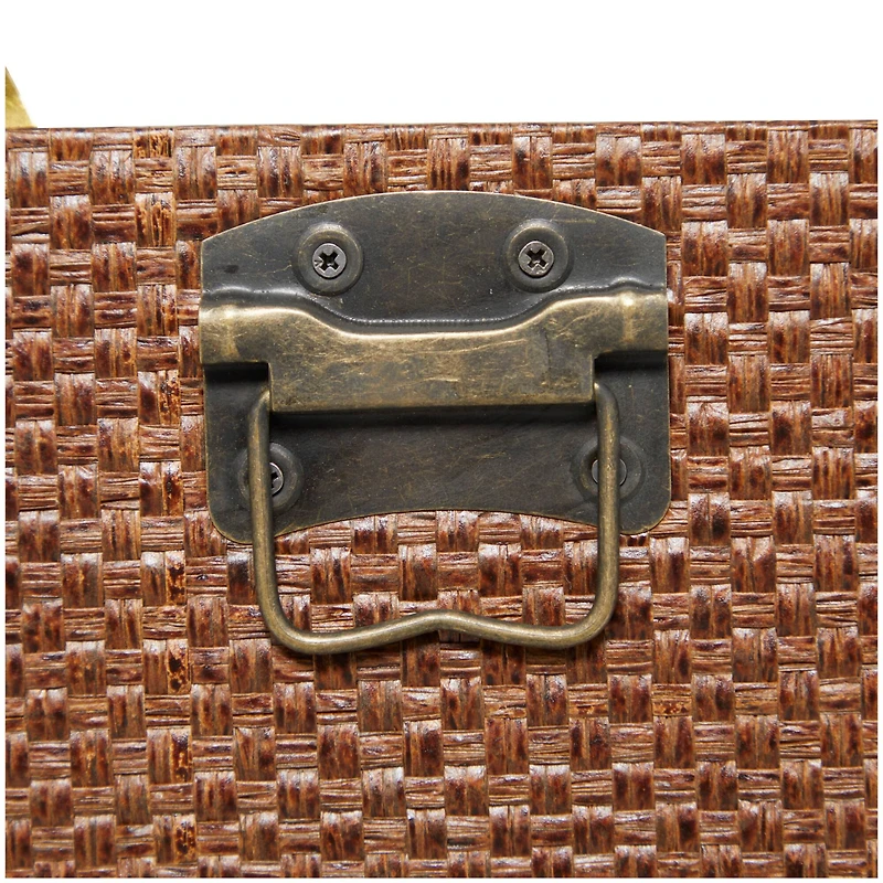 Brown Inspired Trunk with Latches & Leather Accent Set 