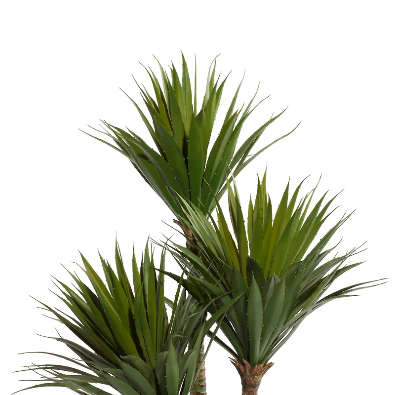 3.5ft. Potted White Fiberglass Contemporary Succulent Artificial Foliage