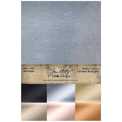 Idea-Ology Kraft-Stock Stack Cardstock Pad 6" x 9" 24 ct. Metallic Classics