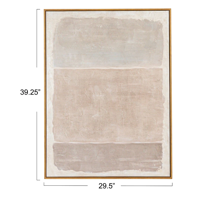 Hello Honey® 29.5" x 39.25" Taupe & Gray Abstract Musing Hand-Painted Framed Canvas