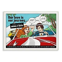 Stupell Industries Love Journey Comic Style Wooden Wall Plaque