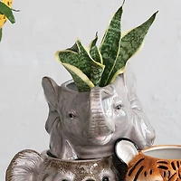 Hello Honey® 6.75" Round Ceramic Elephant Head Planter