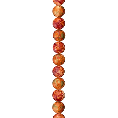 Orange Swirl Ceramic Round Beads, 10mm by Bead Landing™
