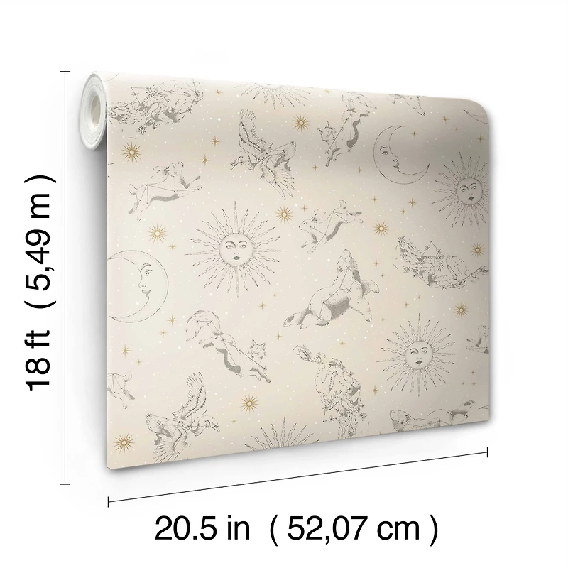 RoomMates Zodiac Dreams Linen Peel & Stick Wallpaper