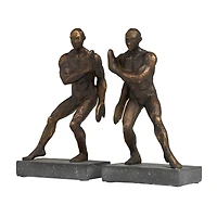 9.75" Modern Polystone Leaning Men Bookends, 2ct.