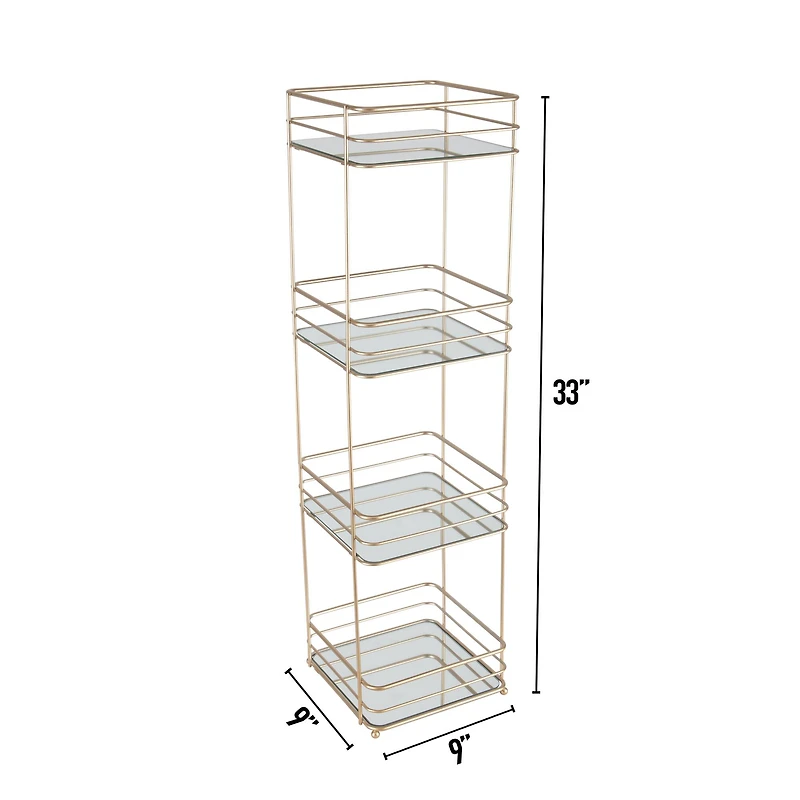 Elle Décor Satin Gold 4 Tiered Spa Tower