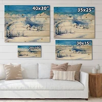 Designart - Winter Mountain Landscape With Wooden House
