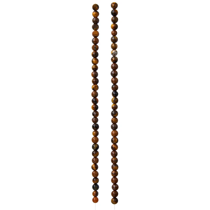 12 Pack: Tiger Eye Round Beads