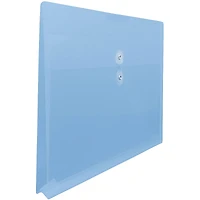 JAM Paper 12" x 18" Blue Button & String Tie Closure Plastic Envelopes, 12ct.