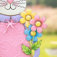 Glitzhome® 36" Easter Bunny Girl Metal Décor