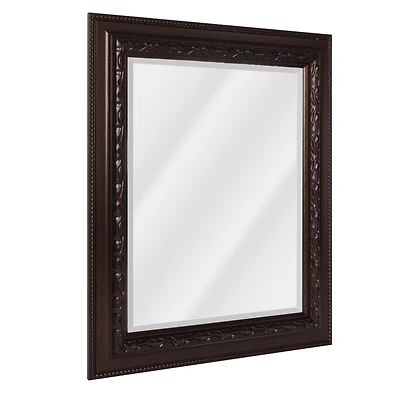 Head West® 36" Addyson Embossed Rich Brown Framed Beveled Wall Mirror
