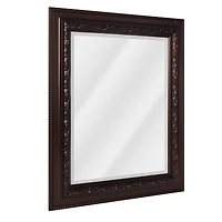 Head West® 36" Addyson Embossed Rich Brown Framed Beveled Wall Mirror