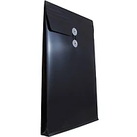 JAM Paper Legal Size Plastic Envelopes with Button & String Tie Closure