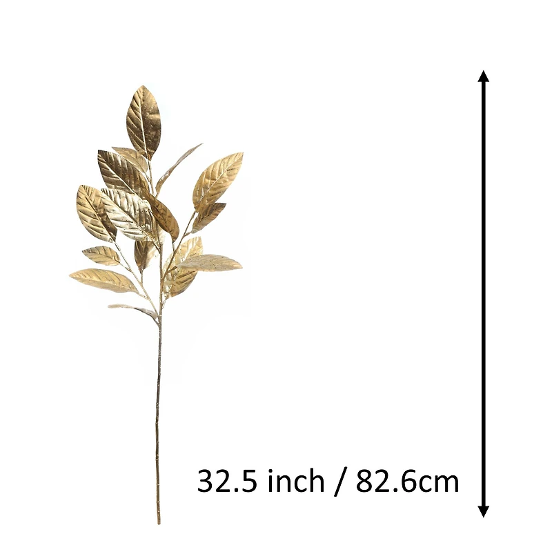 32.5" Gold Metallic Magnolia Leaves Stem by Ashland®