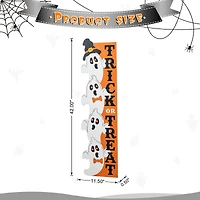 Glitzhome® 42"H Lighted Halloween Wooden Stacked Ghost Porch Sign with Timer