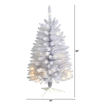 3ft. Pre-Lit White Artificial Christmas Tree, Warm White LED Lights