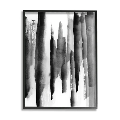 Stupell Industries Modern Black Ink Abstract Landscape Watercolor over White Framed Wall Art