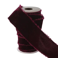1.5" x 2yd. Red Velvet Ribbon with Distressed Edge by Ashland® Gothic Bordeaux
