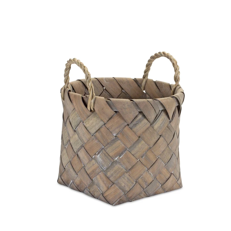 Natural Woven Wicker Basket with Handles Set