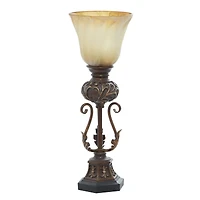 Brown Metal Mediterranean Uplight Table Lamp, 20" x 7" x 7"