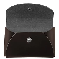 JAM Paper Italian Leather Business Card Holder Case with Round Flap