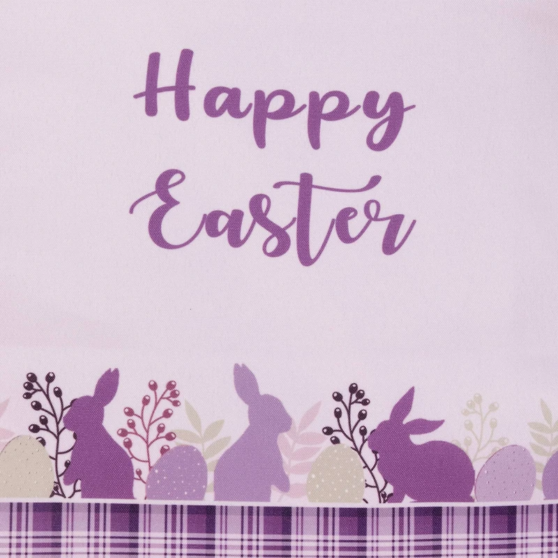 72" Pastel Purple Happy Easter Plaid Table Runner