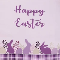 72" Pastel Purple Happy Easter Plaid Table Runner