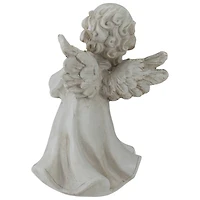 6.5" Angel Girl Holding Flower Outdoor Garden Statue