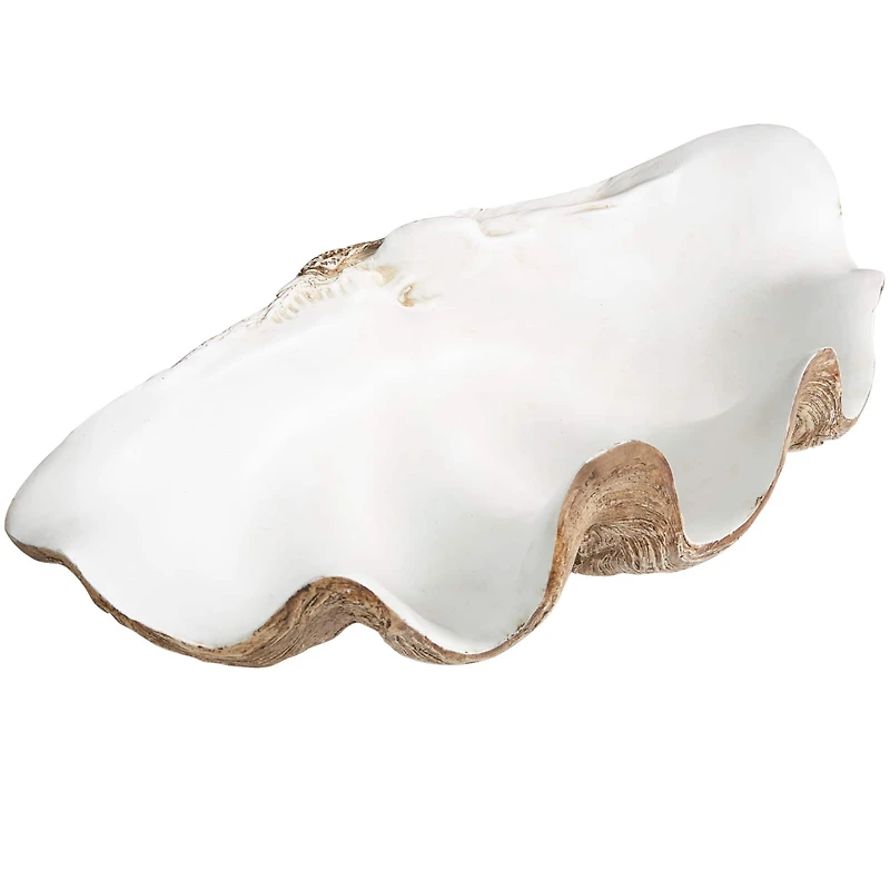 White 20" Shell Decorative Bowl