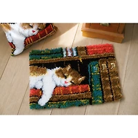 Vervaco Cat On Bookshelf Latch Hook Rug Kit