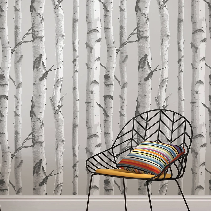NuWallpaper Birch Gray Peel & Stick Wallpaper