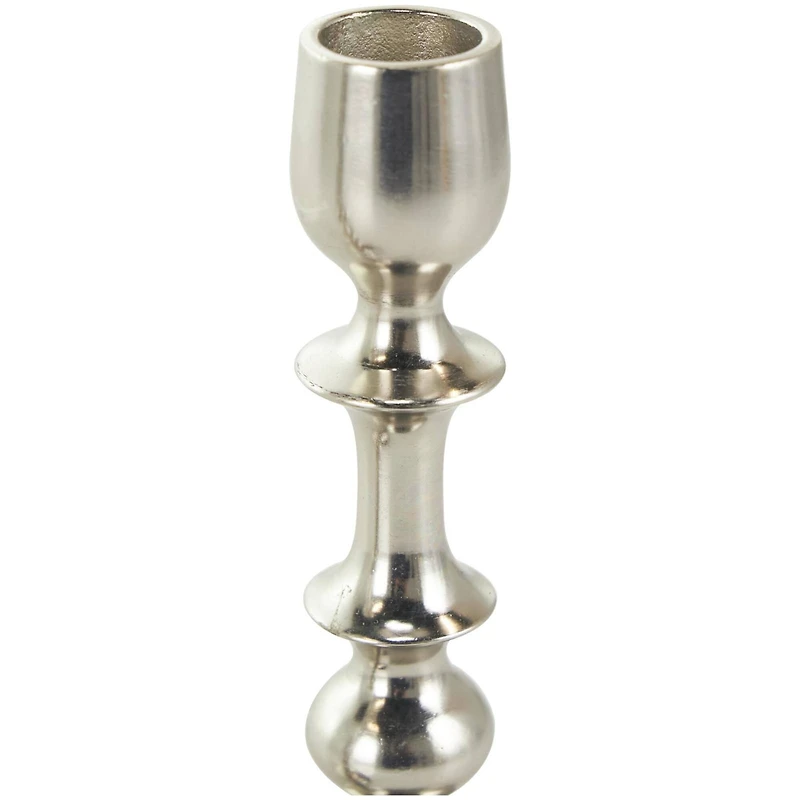 Silver Metal Candle Holder Set