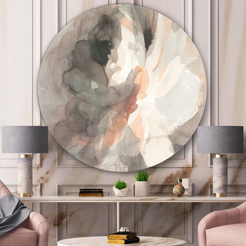 Designart - Abstract Peony Grey
