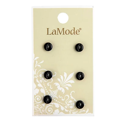 LaMode 1/4" Black Fisheye 2-Hole Buttons, 6ct.