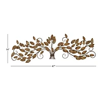 Brown Metal Leaf Foliage Wall Accent