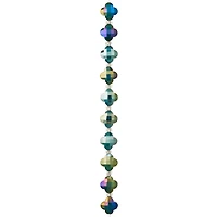 12 Pack: 12mm Turquoise Glass Cross Faceted Beads by Bead Landing™