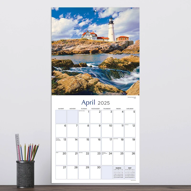 TF Publishing 2025 Lighthouses Wall Calendar