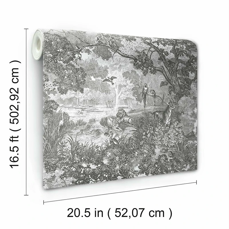 RoomMates Jungle Toile Peel & Stick Wallpaper